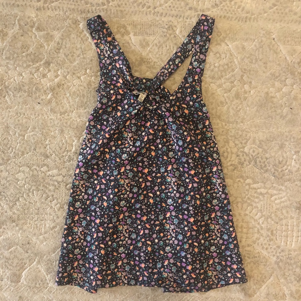 Forever 21 floral tank top with bow back